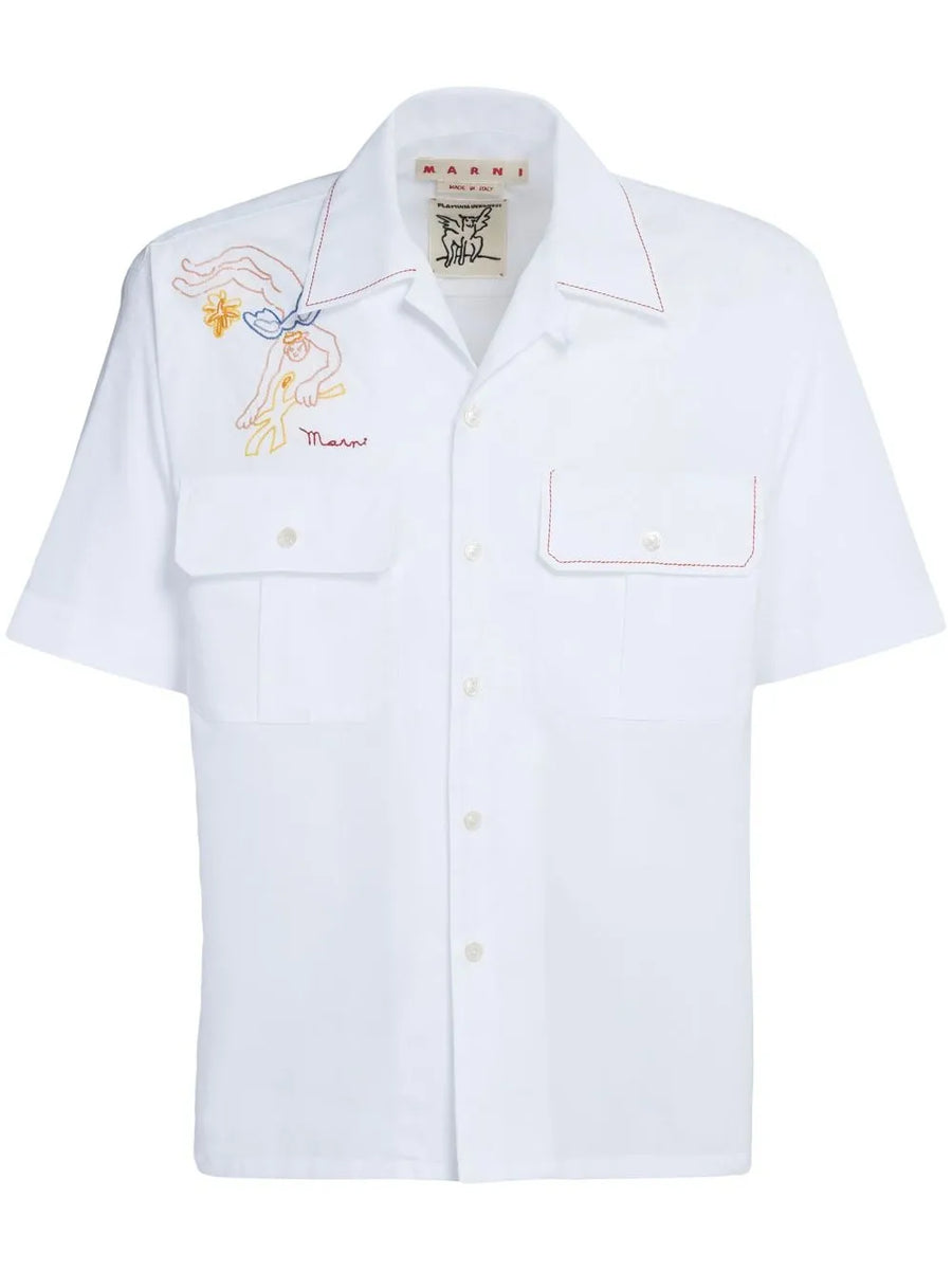 embroidered-logo short-sleeve shirt