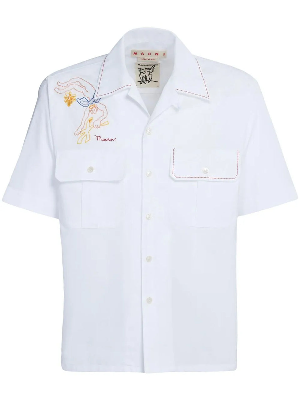embroidered-logo short-sleeve shirt