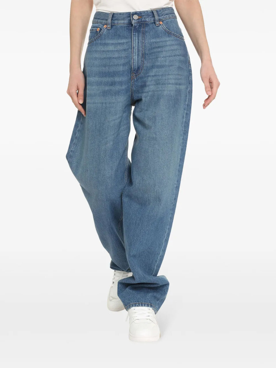 high-rise wide-leg jeans
