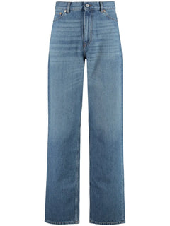 high-rise wide-leg jeans