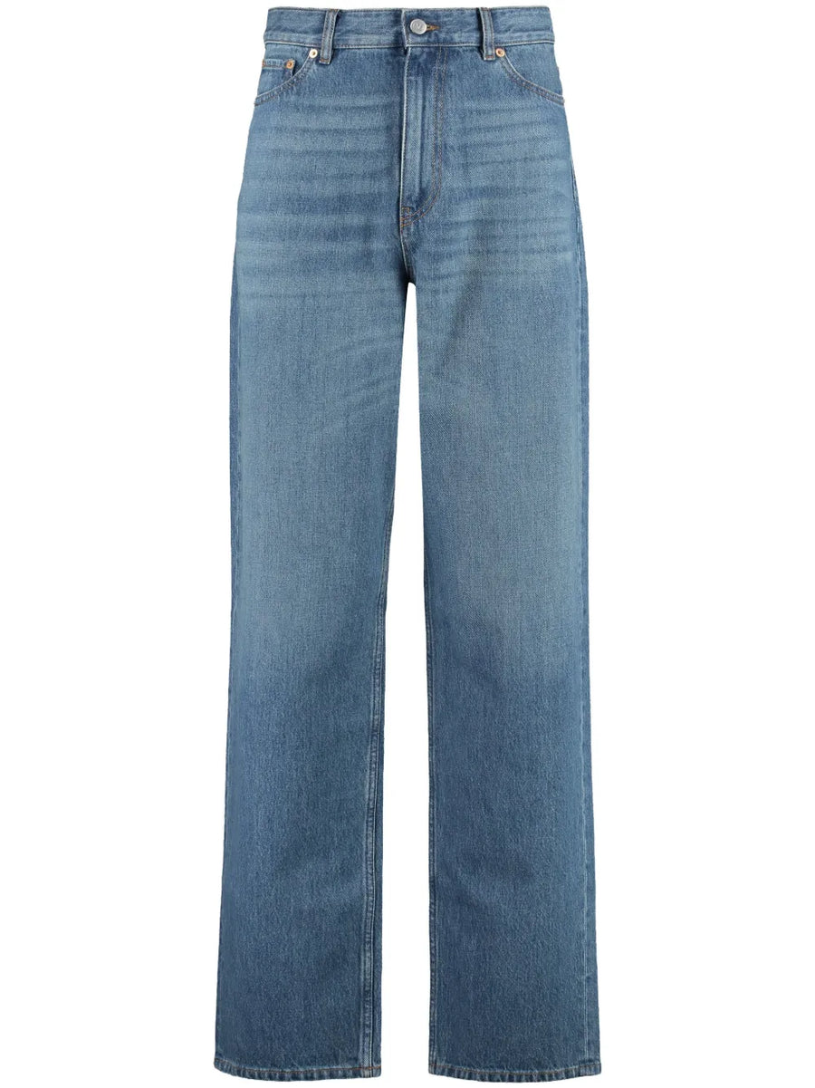 high-rise wide-leg jeans