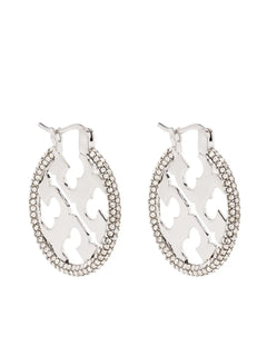 logo round earrings