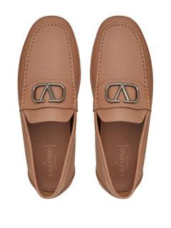 VLogo Signature leather driving shoes