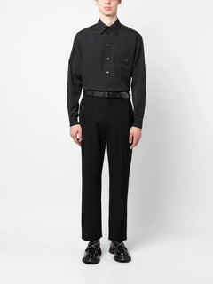 logo-plaque cotton-poplin shirt