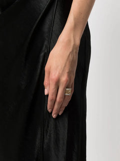 hexagonal logo-charm ring