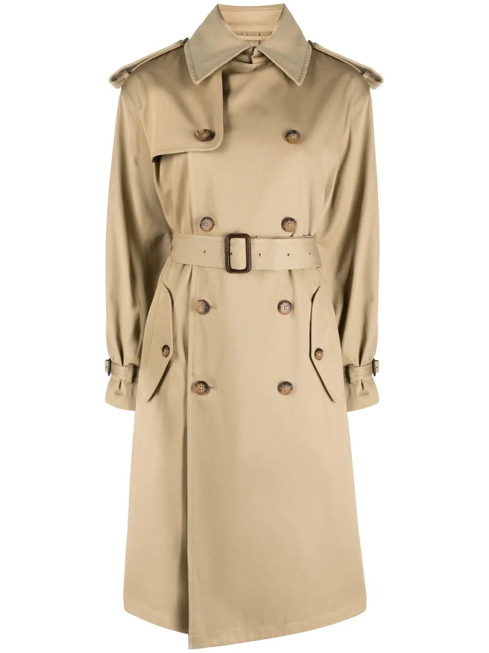 double-breasted belted trench coat