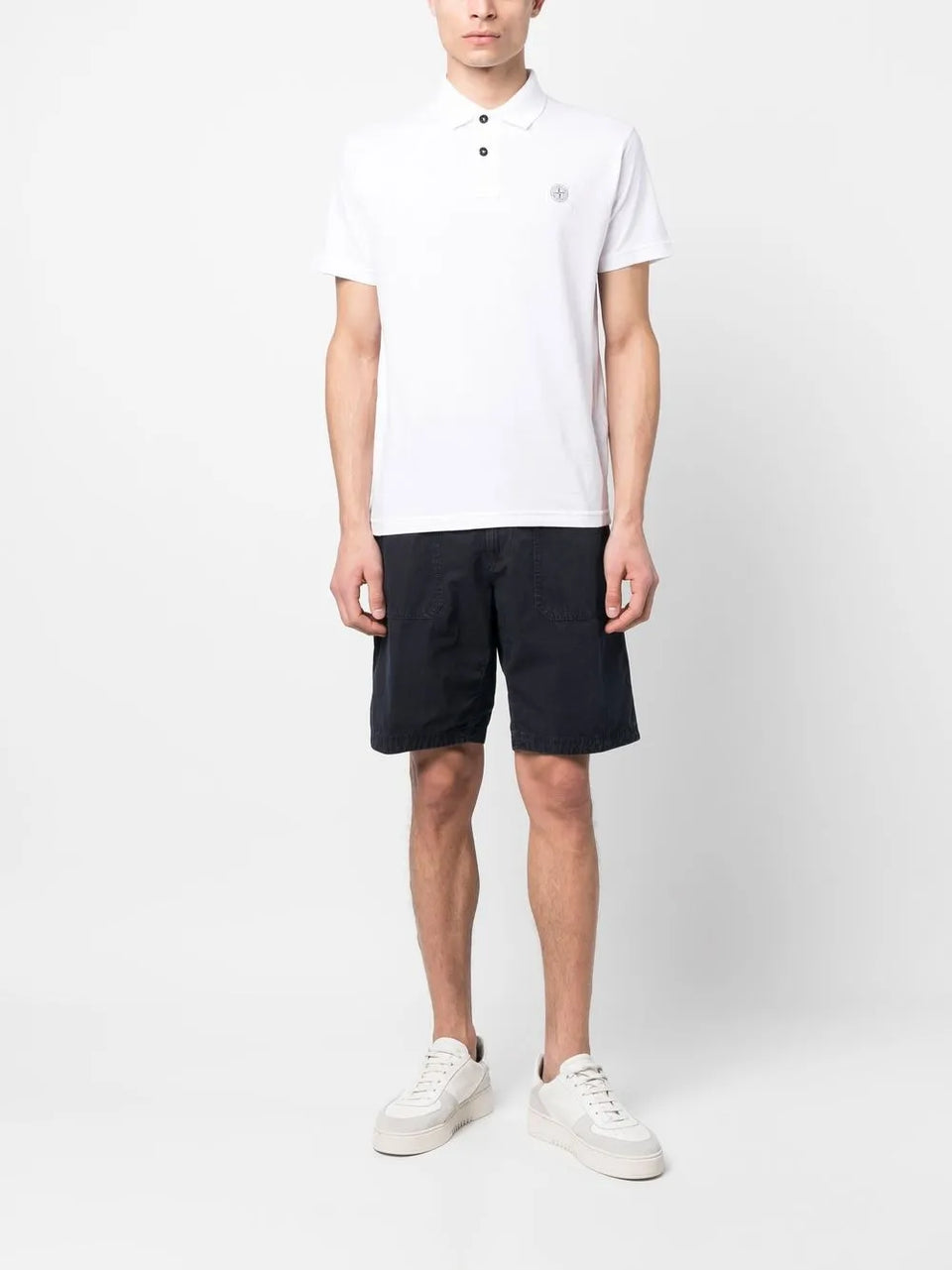Compass-patch polo shirt