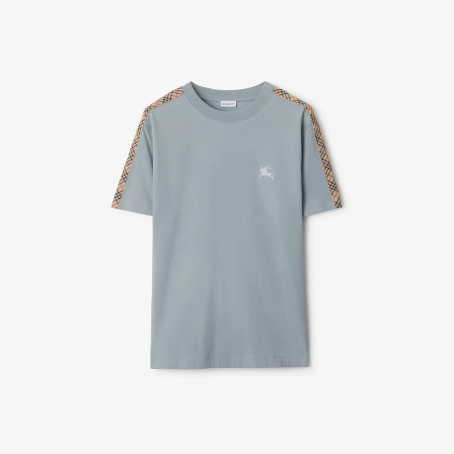 Check Trim Cotton T-shirt