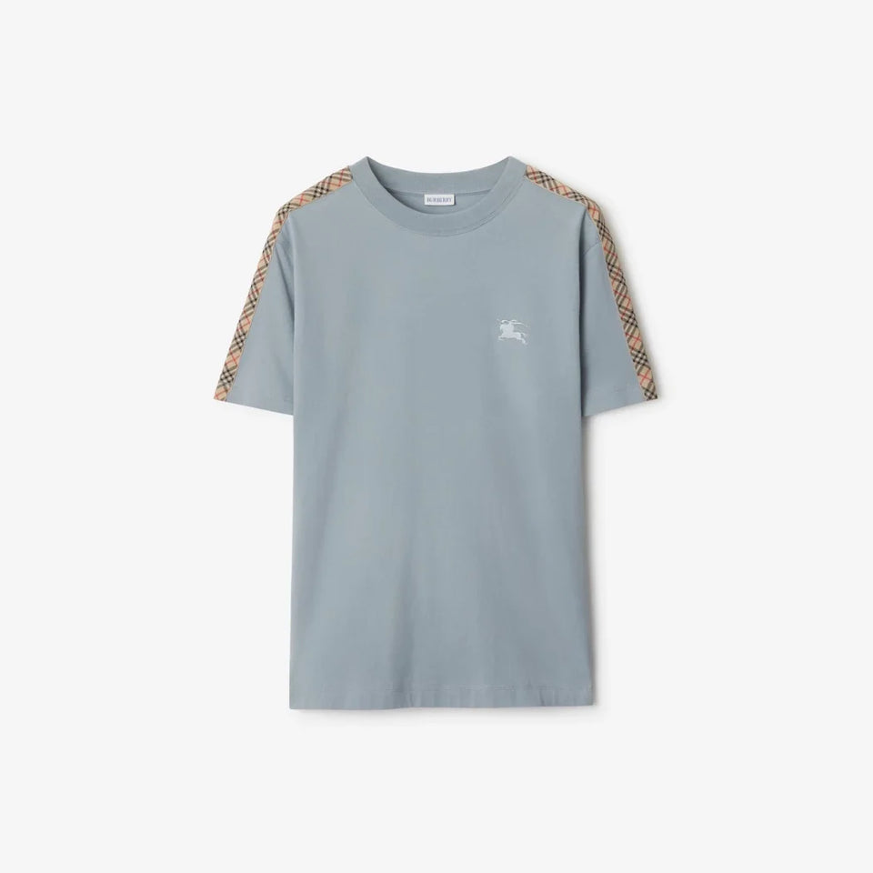 Check Trim Cotton T-shirt