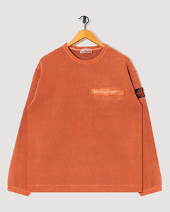 Stone Island Mineral Dyed Cotton Zip Sweatshirt - Brick Red V0015