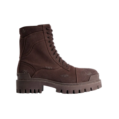 Balenciaga Combat Strike Boot In Dark Brown