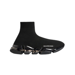 Balenciaga Speed 2.0 Full Clear Sole Recycled Knit Sneaker In Black