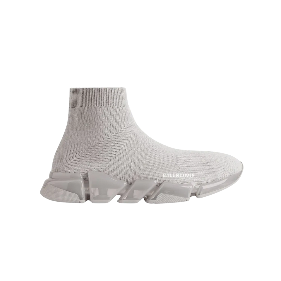 Balenciaga Speed 2.0 Full Clear Sole Recycled Knit Sneaker In Grey