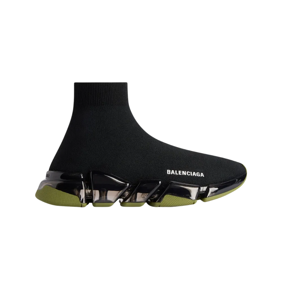 Balenciaga Speed 2.0 Full Clear Sole Recycled Knit Sneaker In Khaki