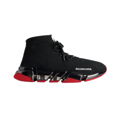 Balenciaga Speed 2.0 Lace-up Recycled Knit Sneaker In Black and Red