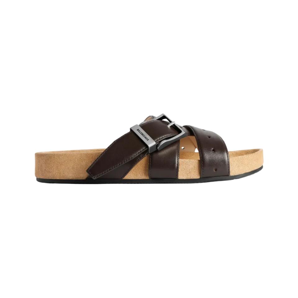 Balenciaga Belt Mule In Moka