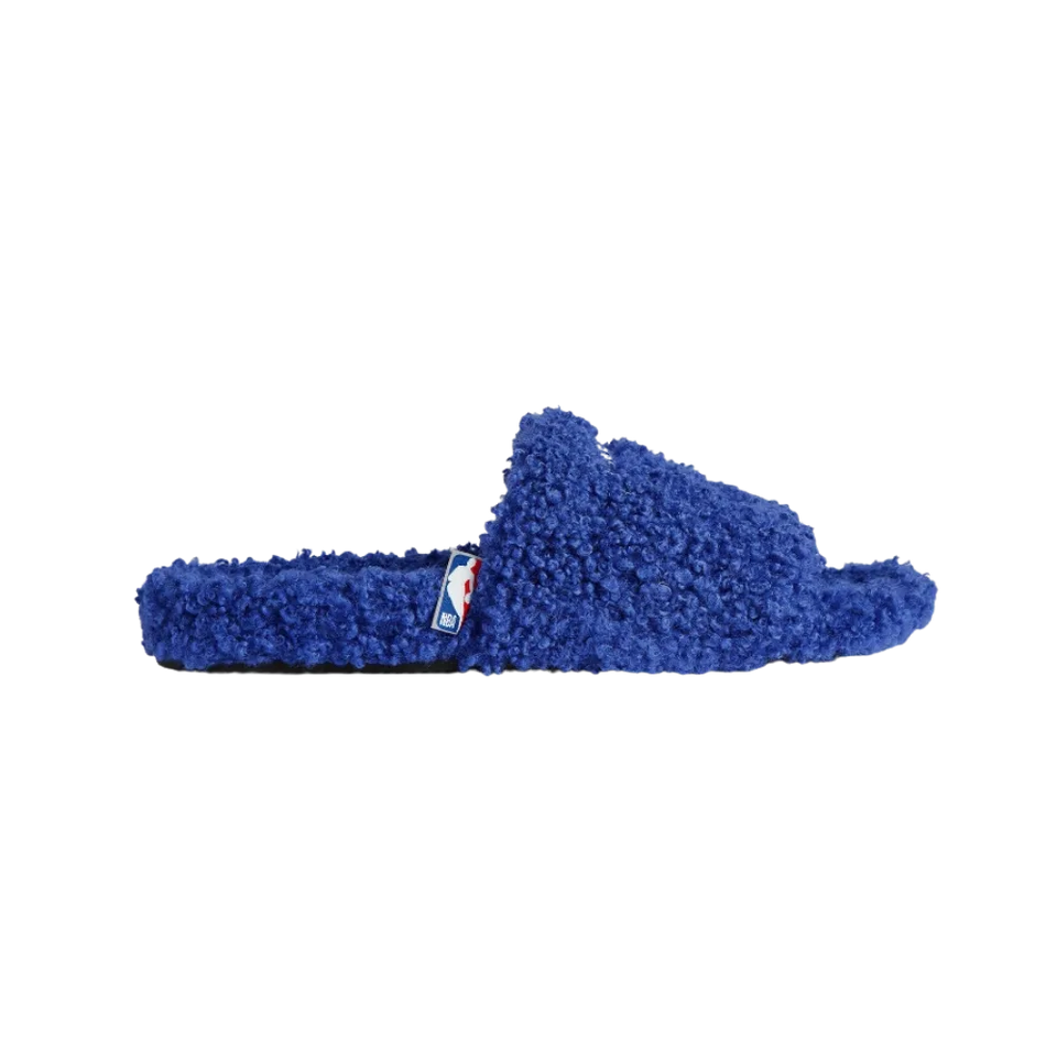 Balenciaga NBA Collaboration Furry Open Mule In Blue