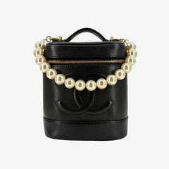 JT247 - CHANEL Vintage Black Vanity Case Bag