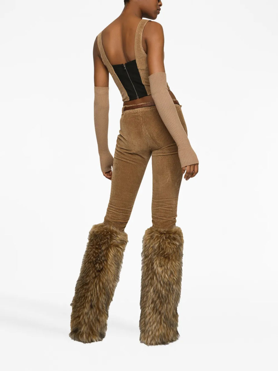 low-rise corduroy trousers