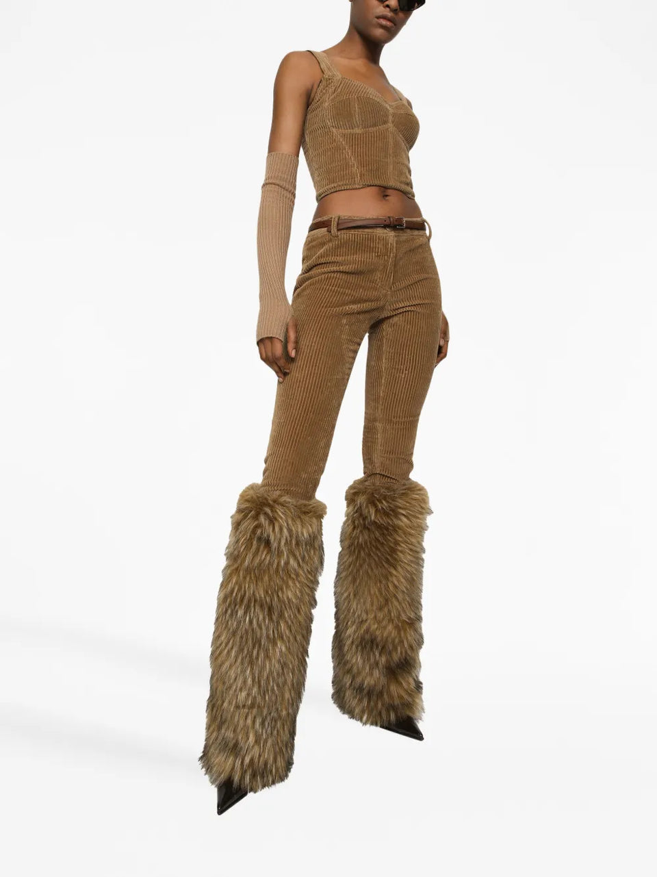 low-rise corduroy trousers
