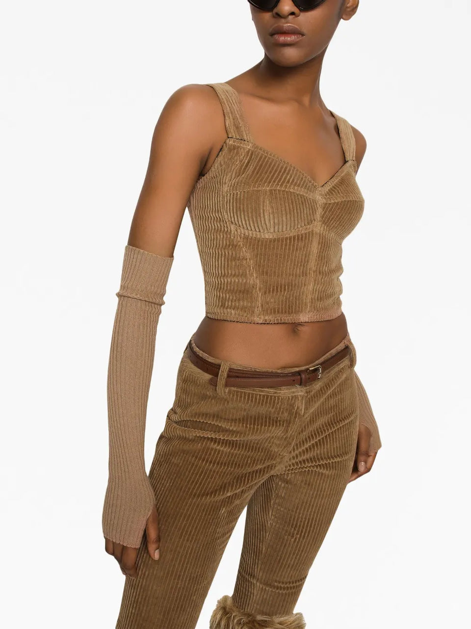 low-rise corduroy trousers