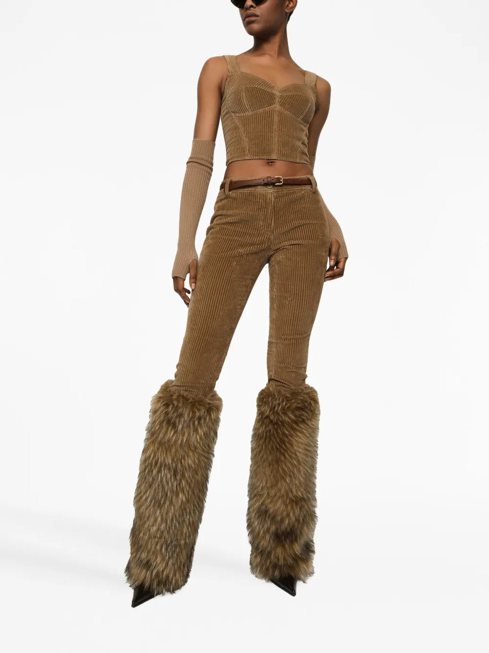 low-rise corduroy trousers