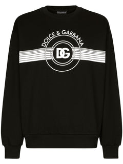 Dolce & Gabbana logo-print long-sleeved cotton sweatshirt
