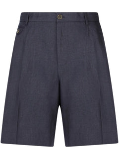 above-knee linen tailored shorts