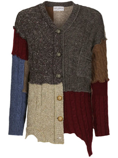 patchwork distressed cardigan