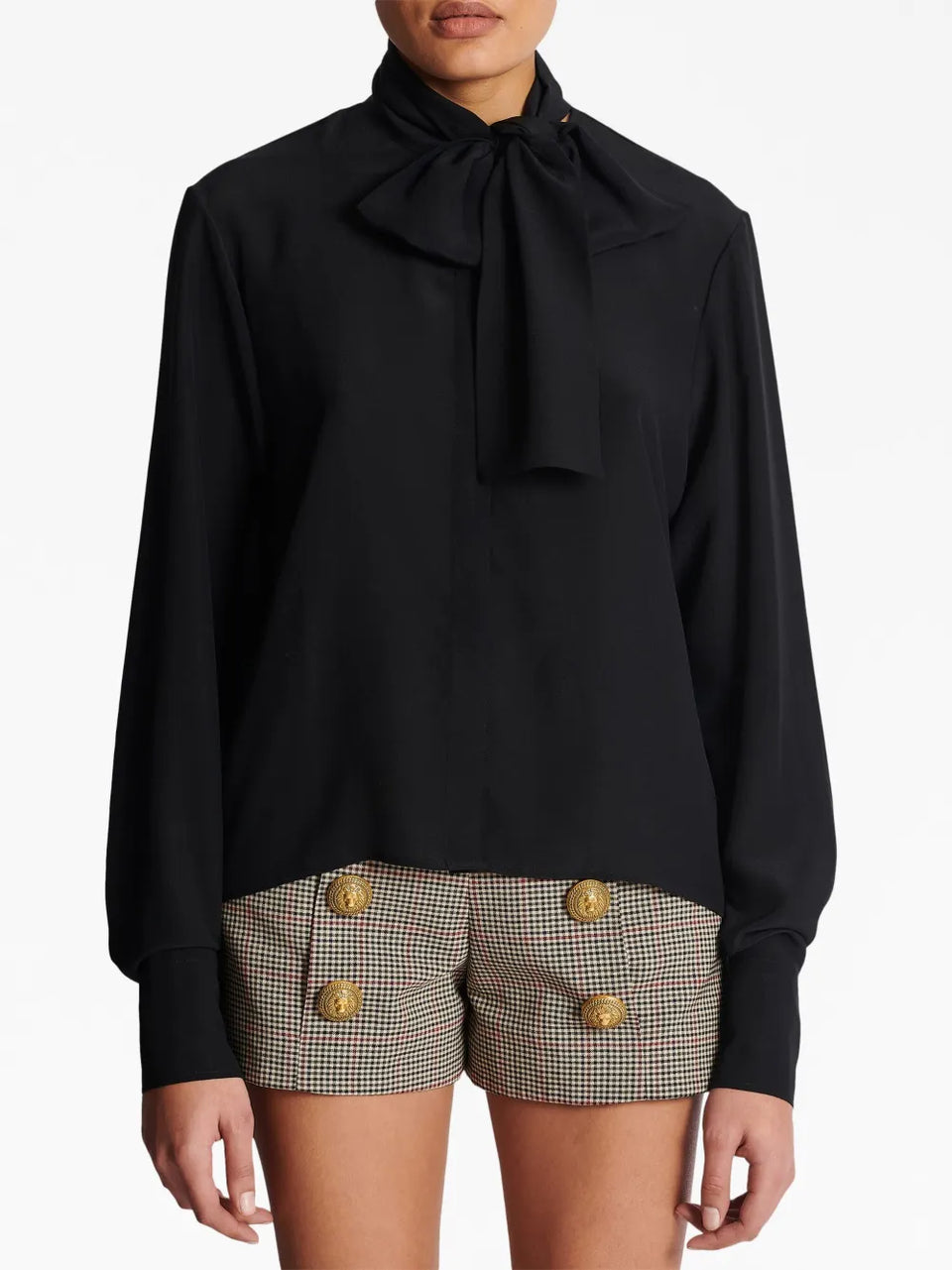 bow-detail buttoned blouse