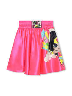 cartoon-print A-Line skirt