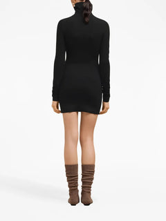high-neck knitted minidress
