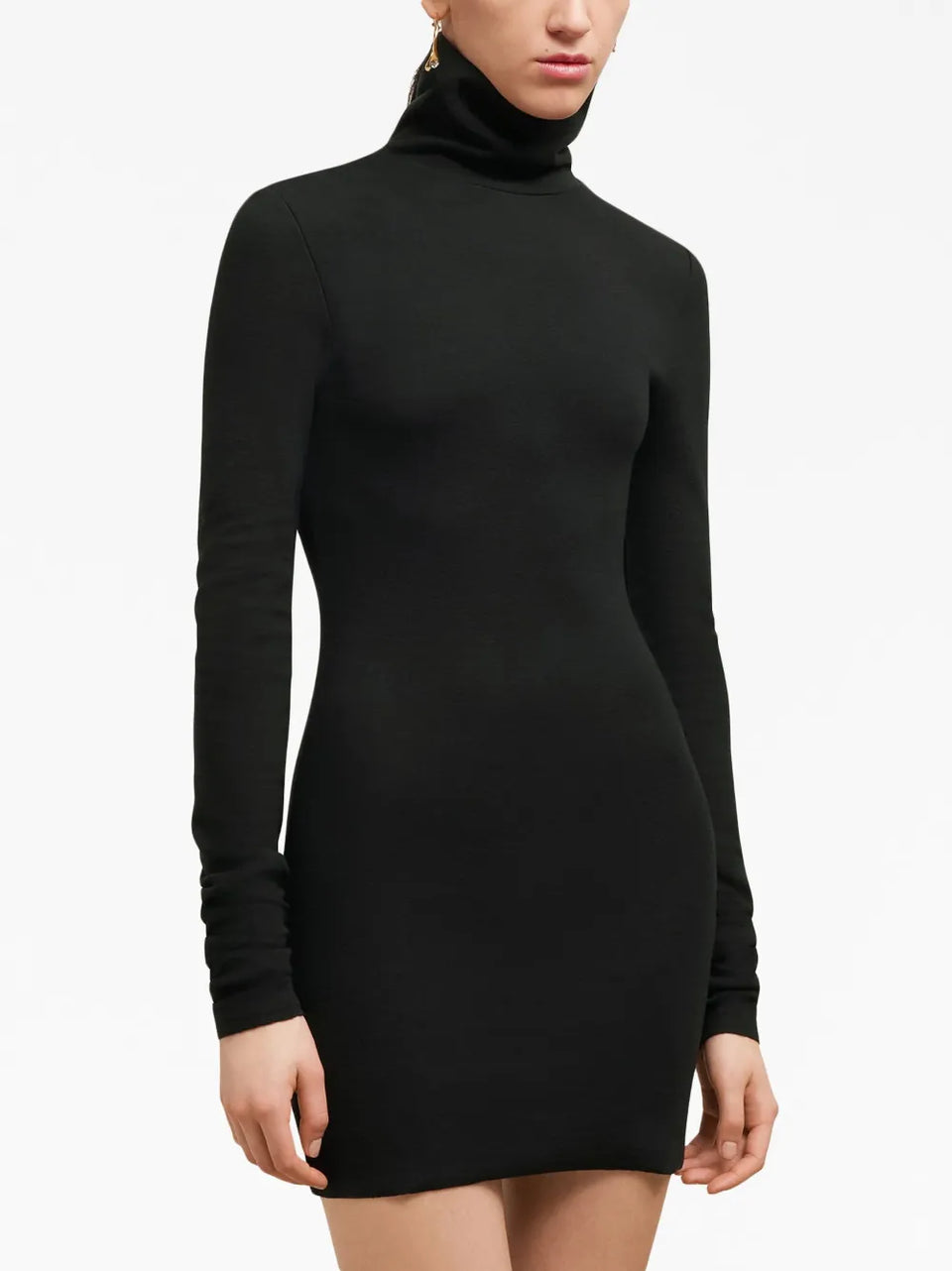high-neck knitted minidress