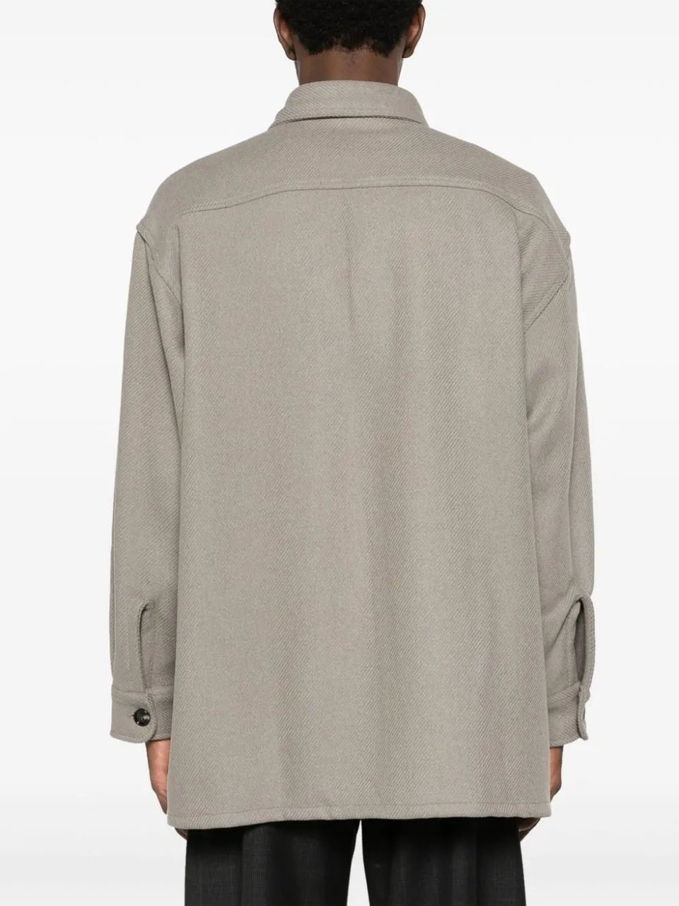 spread-collar wool-blend shirt jacket
