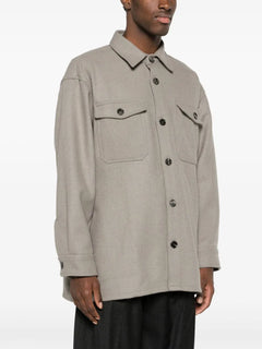 spread-collar wool-blend shirt jacket