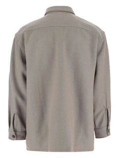 spread-collar wool-blend shirt jacket