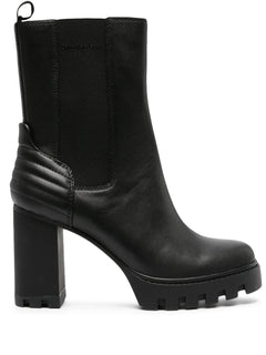 90mm quilted-panel leather platform boots