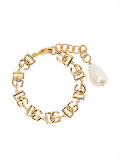 logo-plaque polished-finish bracelet