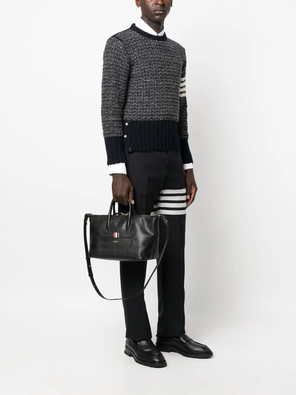 small leather tote bag