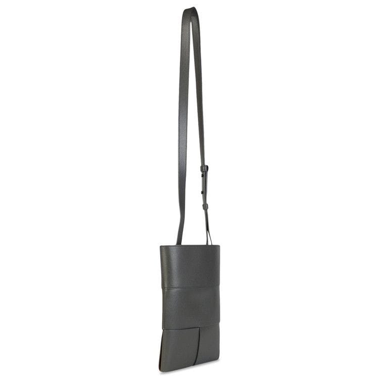 Bottega Veneta Intrecciato Woven Crossbody Bag Grey