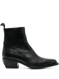 50mm pointed-toe leather boots