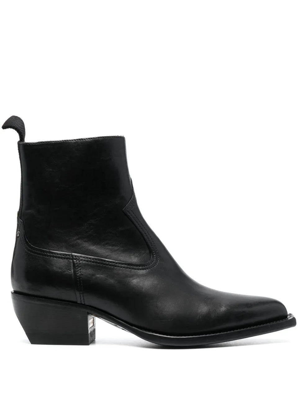 50mm pointed-toe leather boots