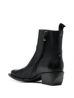 50mm pointed-toe leather boots