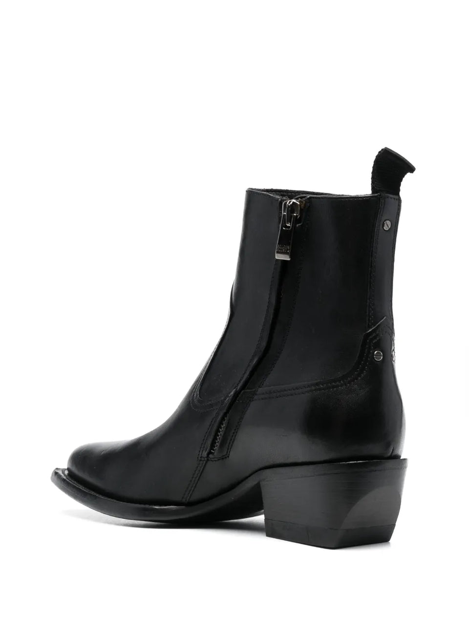 50mm pointed-toe leather boots