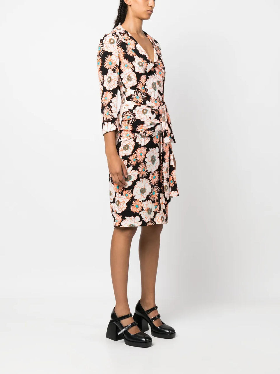 2000s floral wrap-around dress