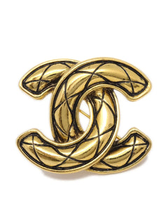 1980-1986 CC diamond-quilted brooch