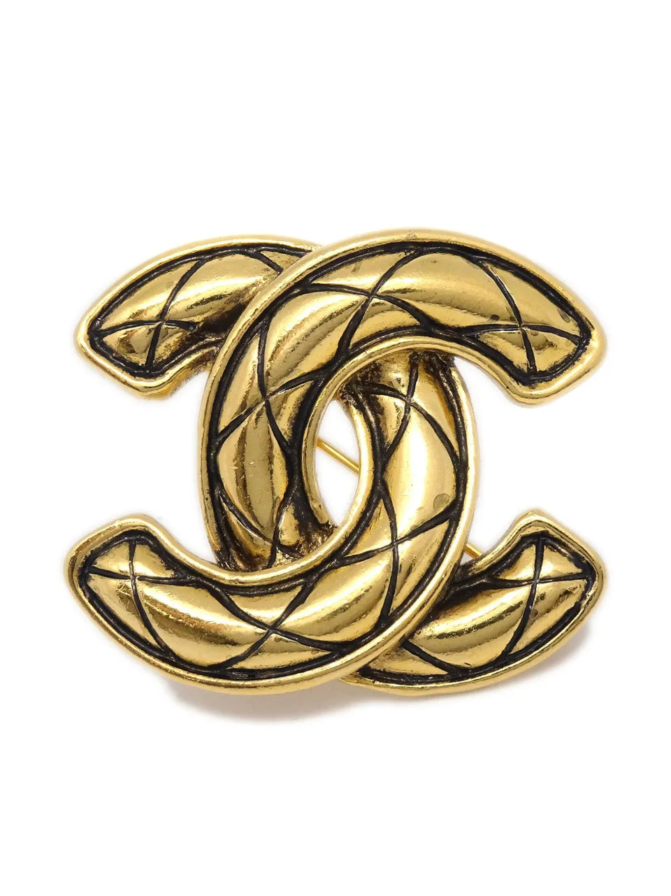1980-1986 CC diamond-quilted brooch