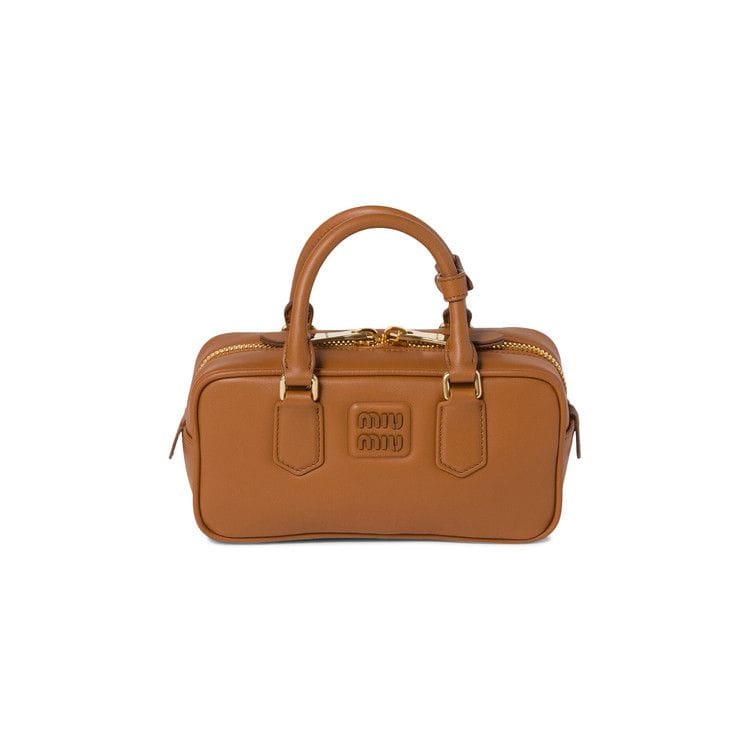 Miu Miu Arcadie Leather Bag Cognac
