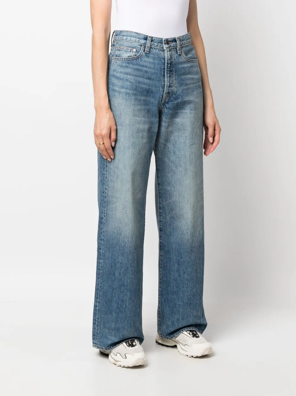 high-rise wide-leg jeans