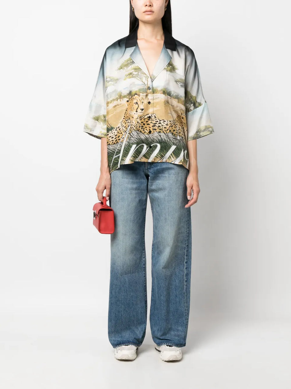 high-rise wide-leg jeans